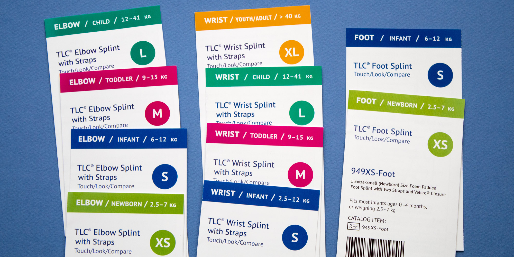 The full range of TLC UltraSplint packaging inserts