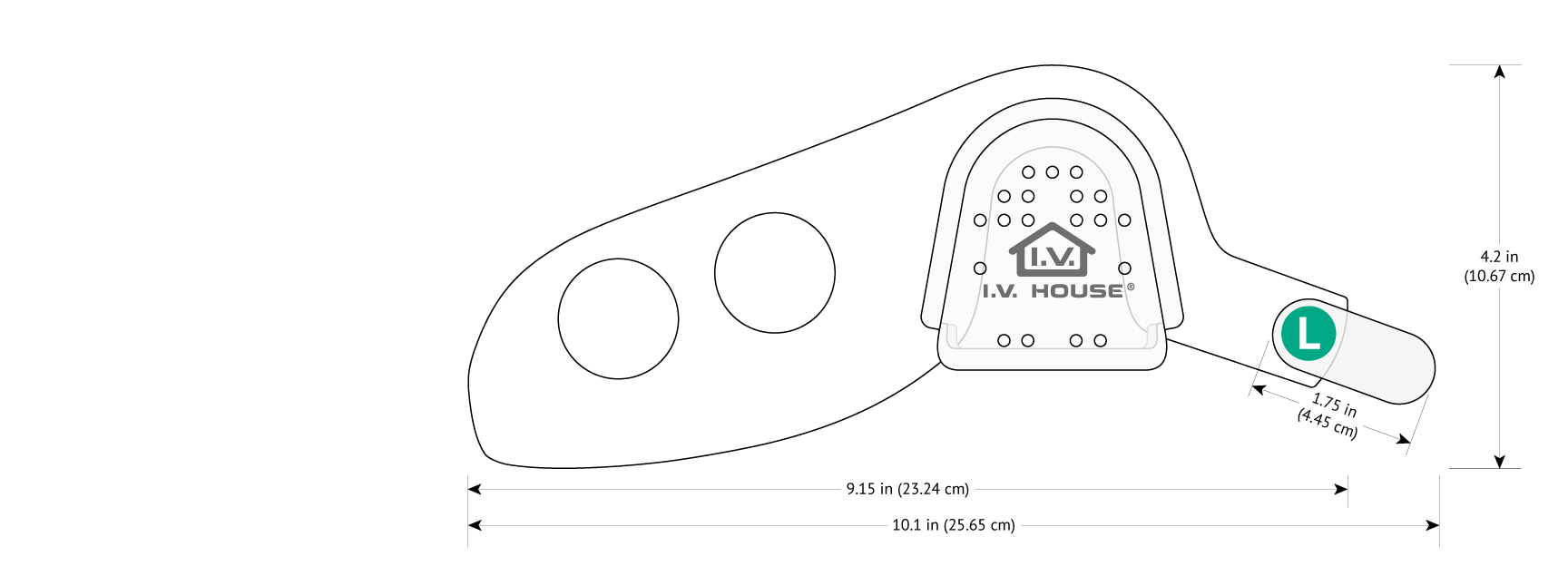 730L I.V. House UltraDressing with dimensions