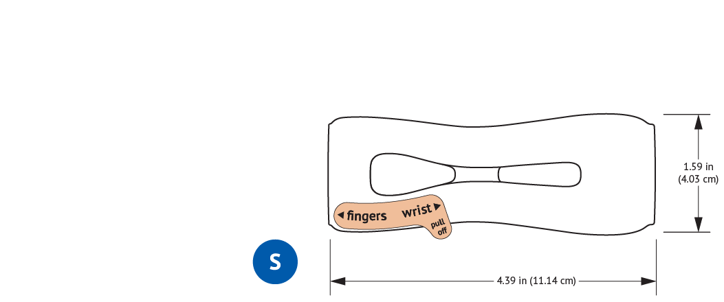 939S-Basic TLC Wrist Splint with dimensions