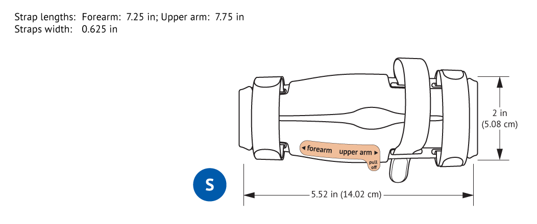 959S-Ultra Elbow Splint with dimensions
