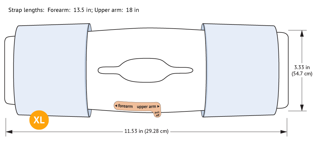 959XL-Ultra Elbow Splint with dimensions