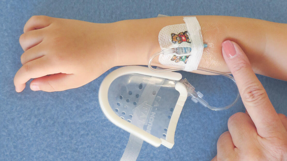 pediatric IV in forearm with I.V. House UltraDome