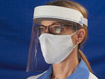 I.V. House FaceShield with ID Band adjustable strap fits most adults.
