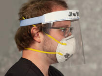 I.V. House FaceShield with ID Band foam cushion conforms to wearer’s forehead.